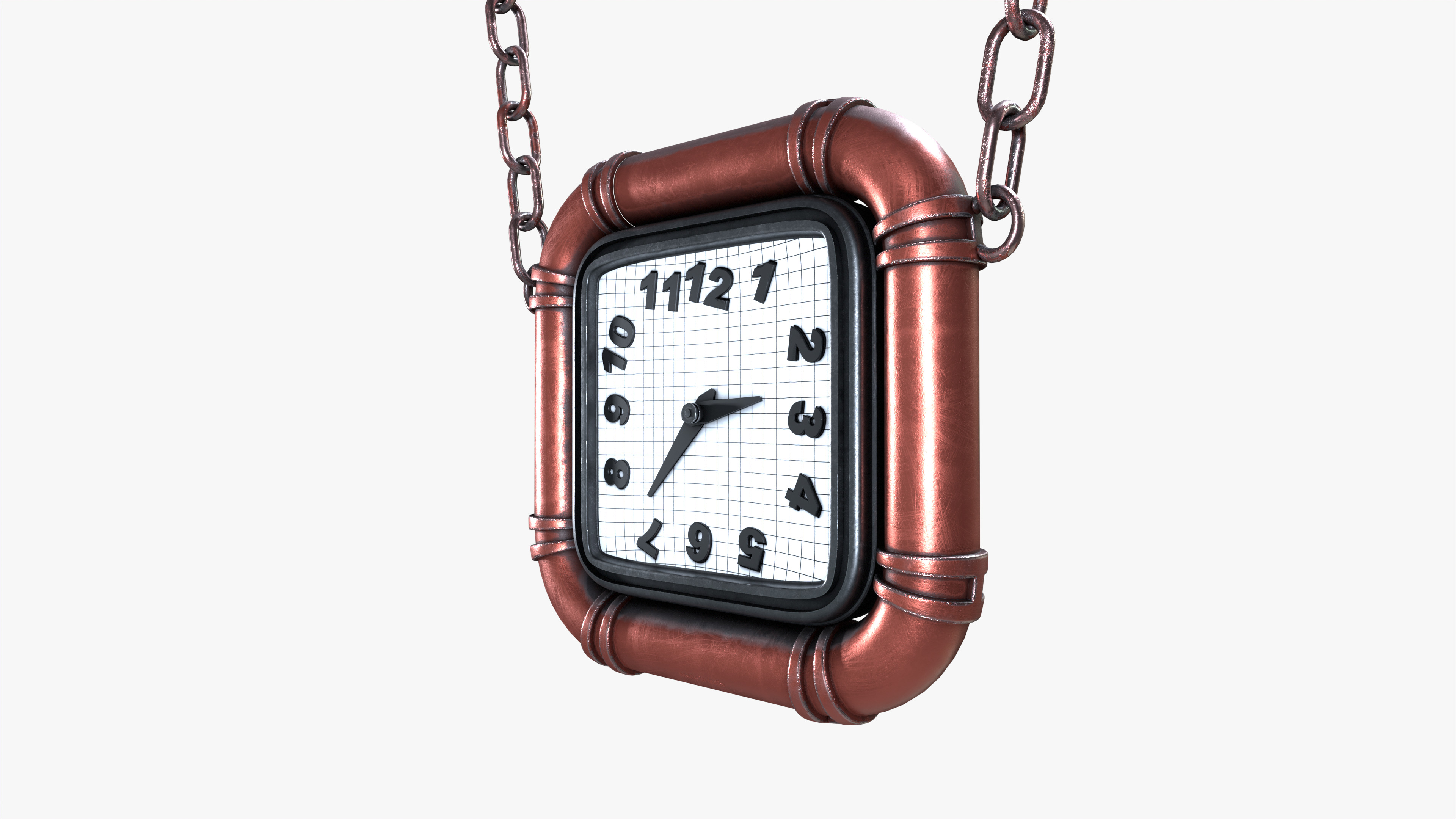Wall clock Low-poly 3D model_6