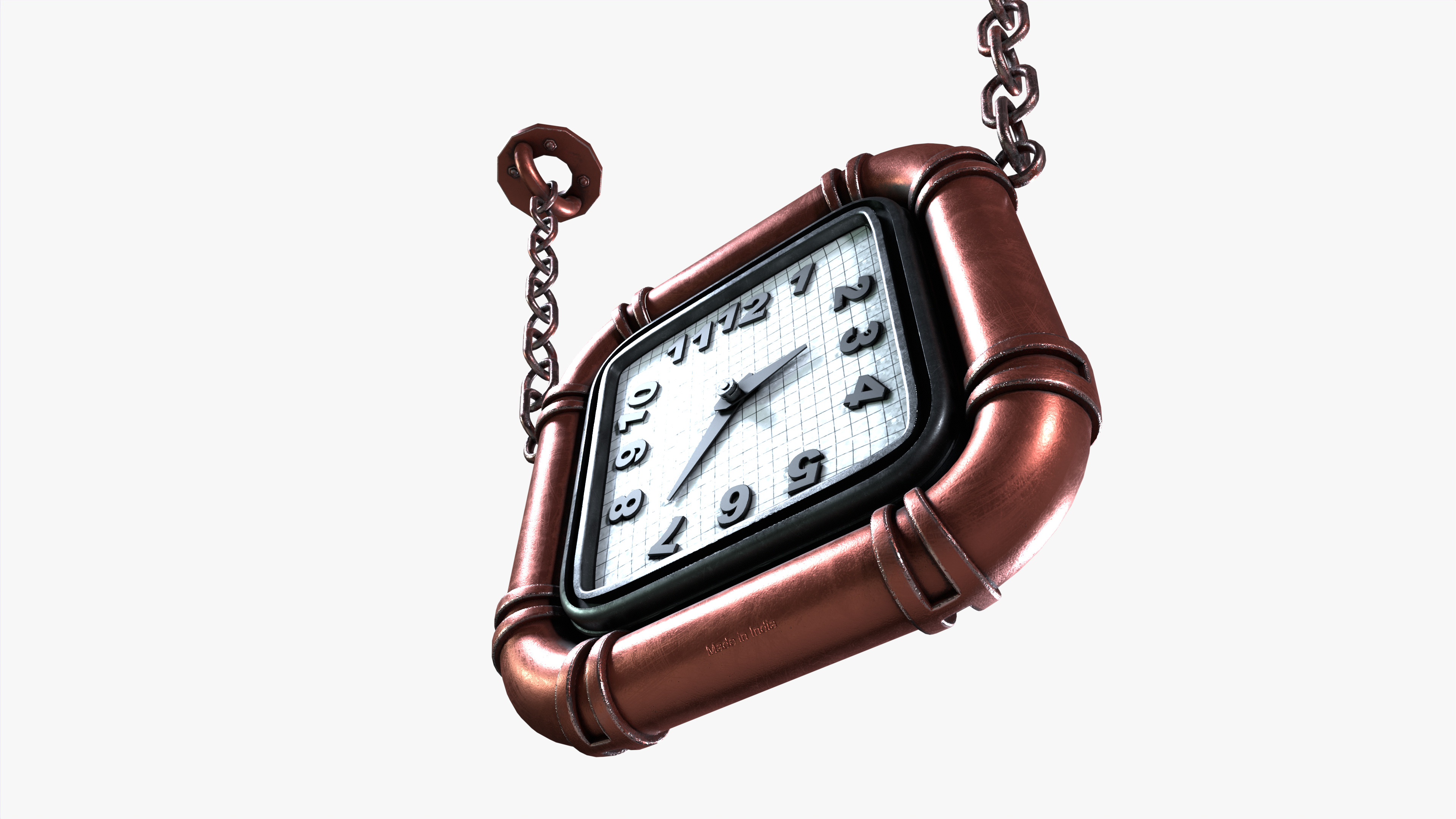 Wall clock Low-poly 3D model_8