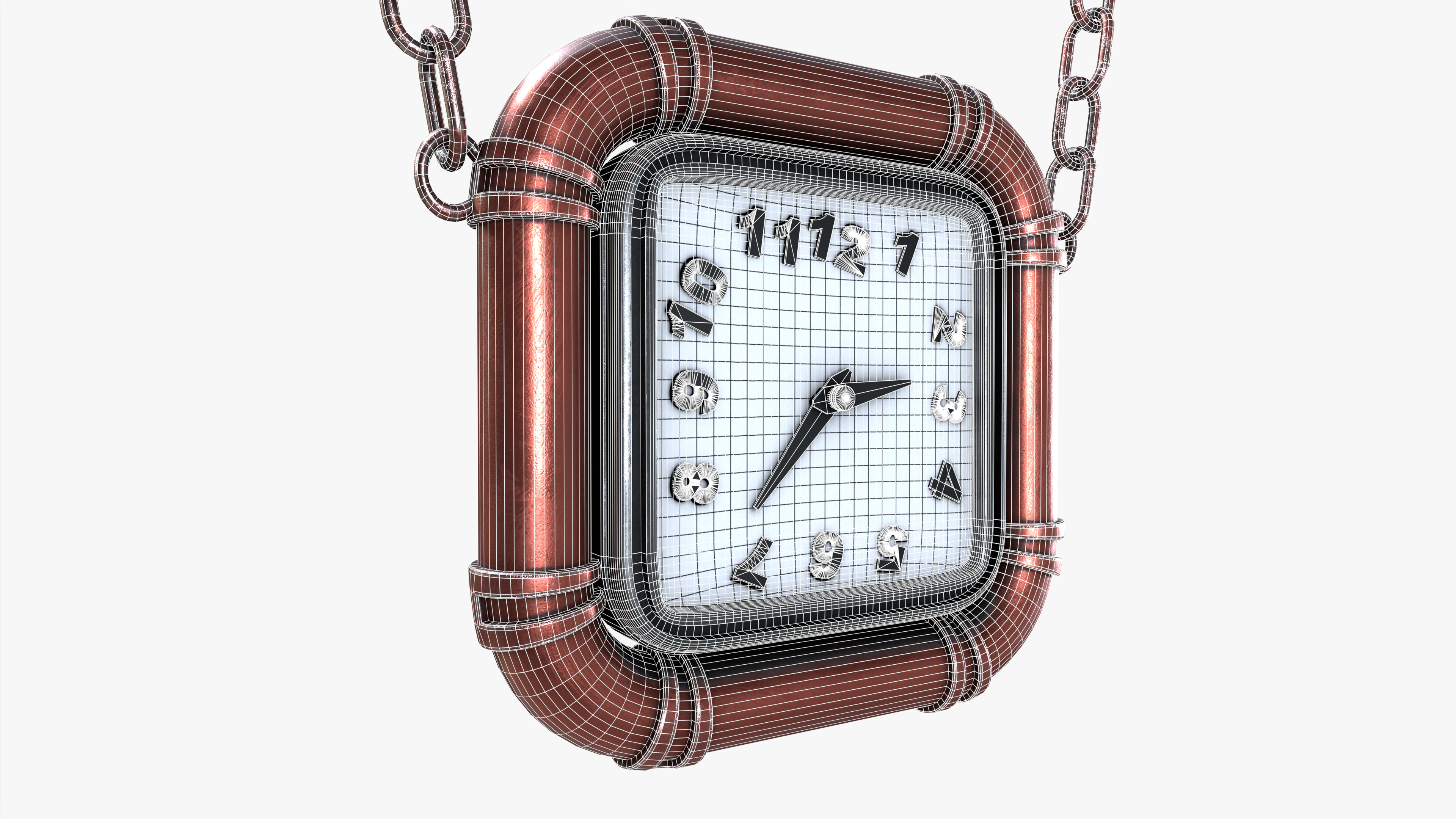 Wall clock Low-poly 3D model_9