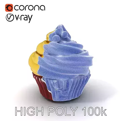 Delicious Red Velvet Cupcake model pack Low-poly 3D model 4