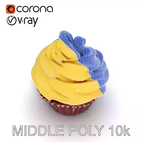 Delicious Red Velvet Cupcake model pack Low-poly 3D model 5