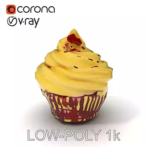 Delicious Red Velvet Cupcake model pack Low-poly 3D model 3