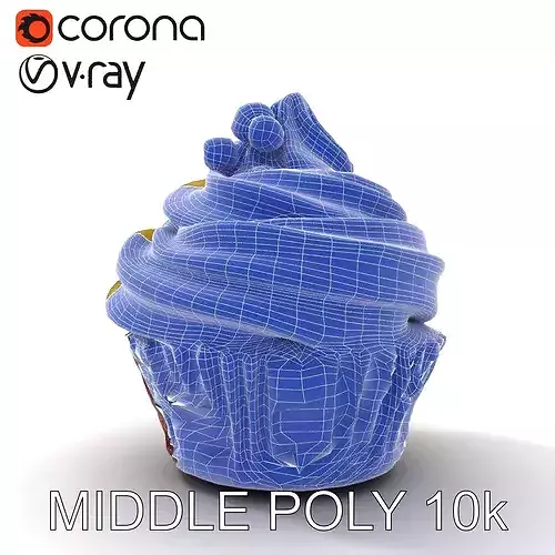 Delicious Red Velvet Cupcake model pack Low-poly 3D model 2