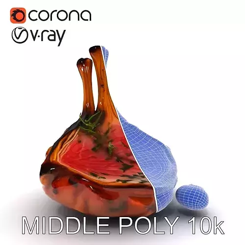 Rack of Lamb with Herbs model pack Low-poly 3D model 7
