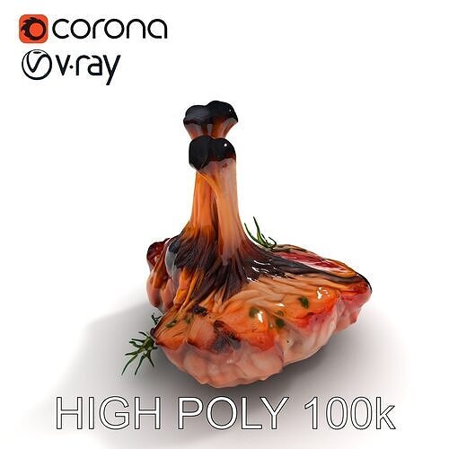 Rack of Lamb with Herbs model pack Low-poly 3D model
