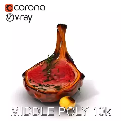 Rack of Lamb with Herbs model pack Low-poly 3D model 5