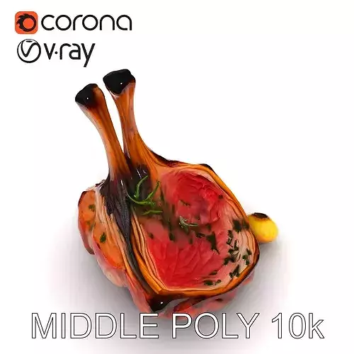 Rack of Lamb with Herbs model pack Low-poly 3D model 2
