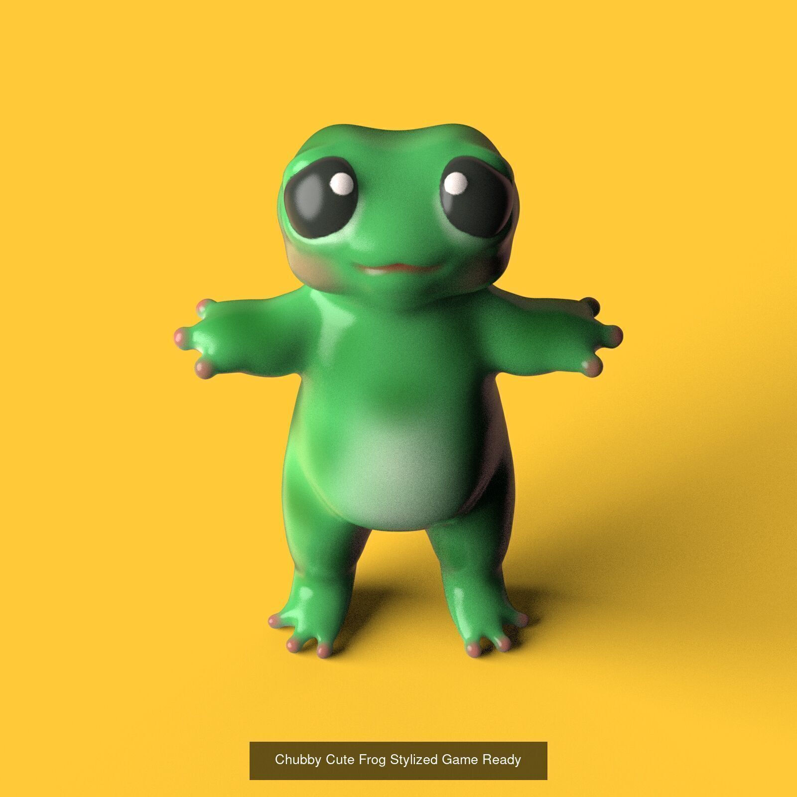 Chubby Cute Amphibians Stylized Game Ready Characters 3D Model Collection_5