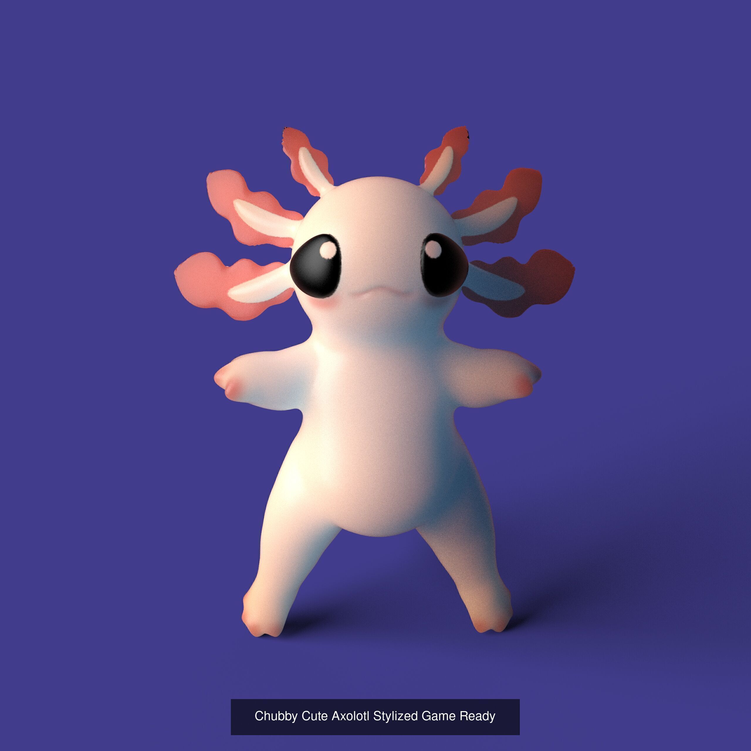 Chubby Cute Amphibians Stylized Game Ready Characters 3D Model Collection_4