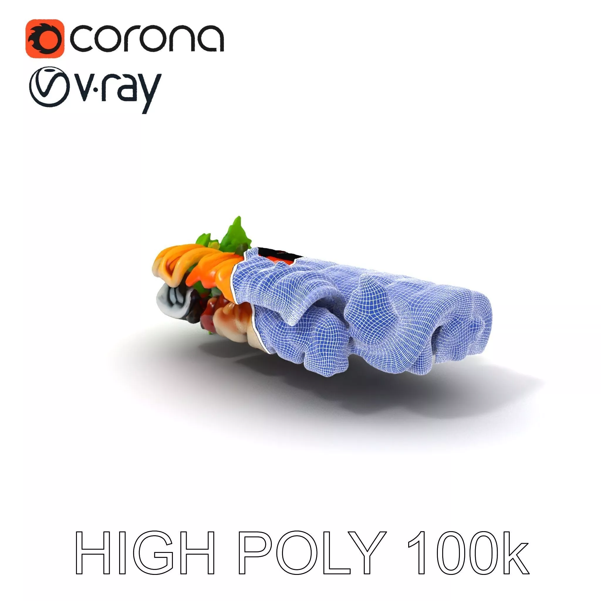Japanese Sushi and Sashimi Platter model pack Low-poly 3D model