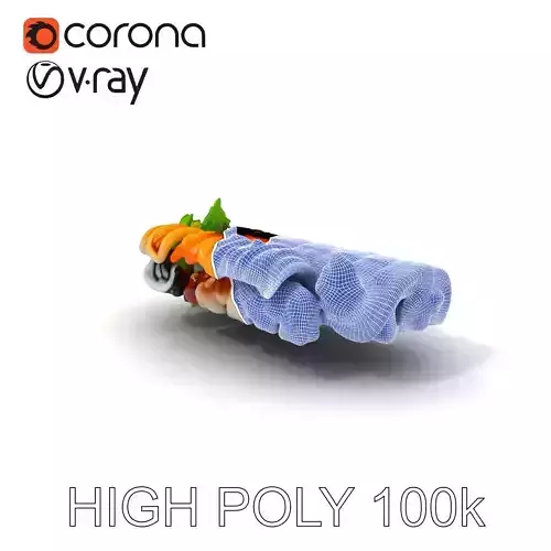 Japanese Sushi and Sashimi Platter model pack Low-poly 3D model