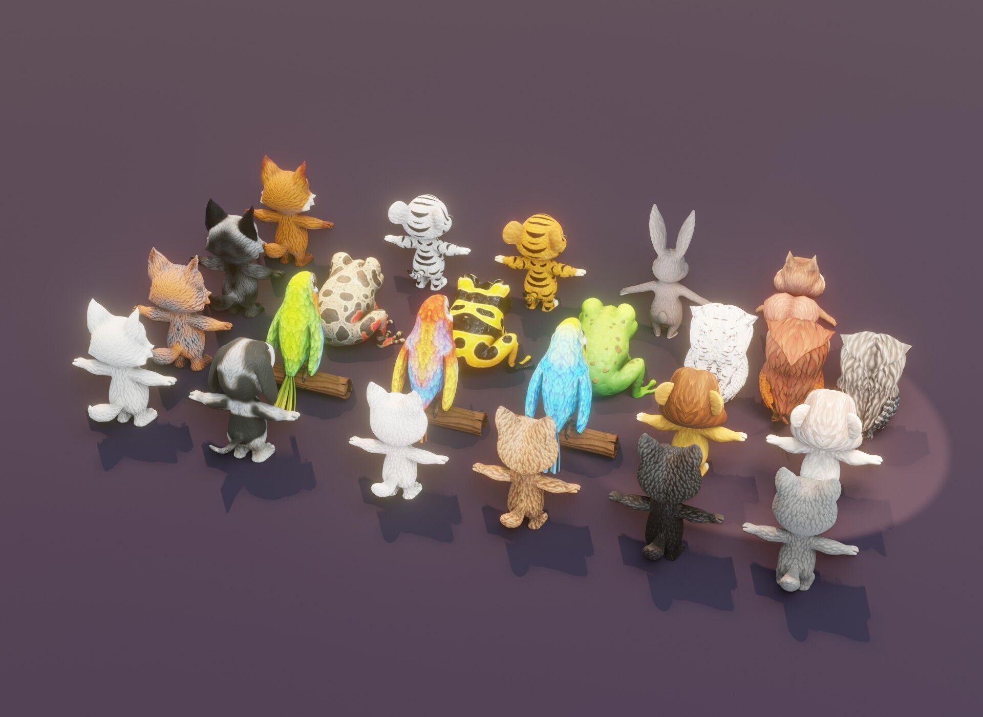 Animated Cartoon Animals Unreal Asset Low-poly 3D model_25