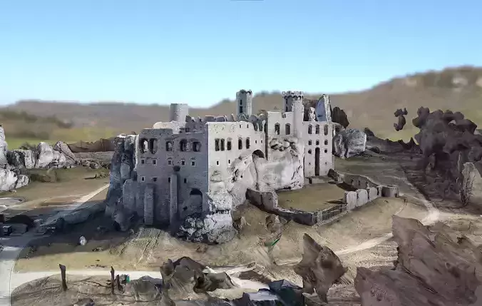 Ruins of the Ogrodzieniec castle  Video Footage