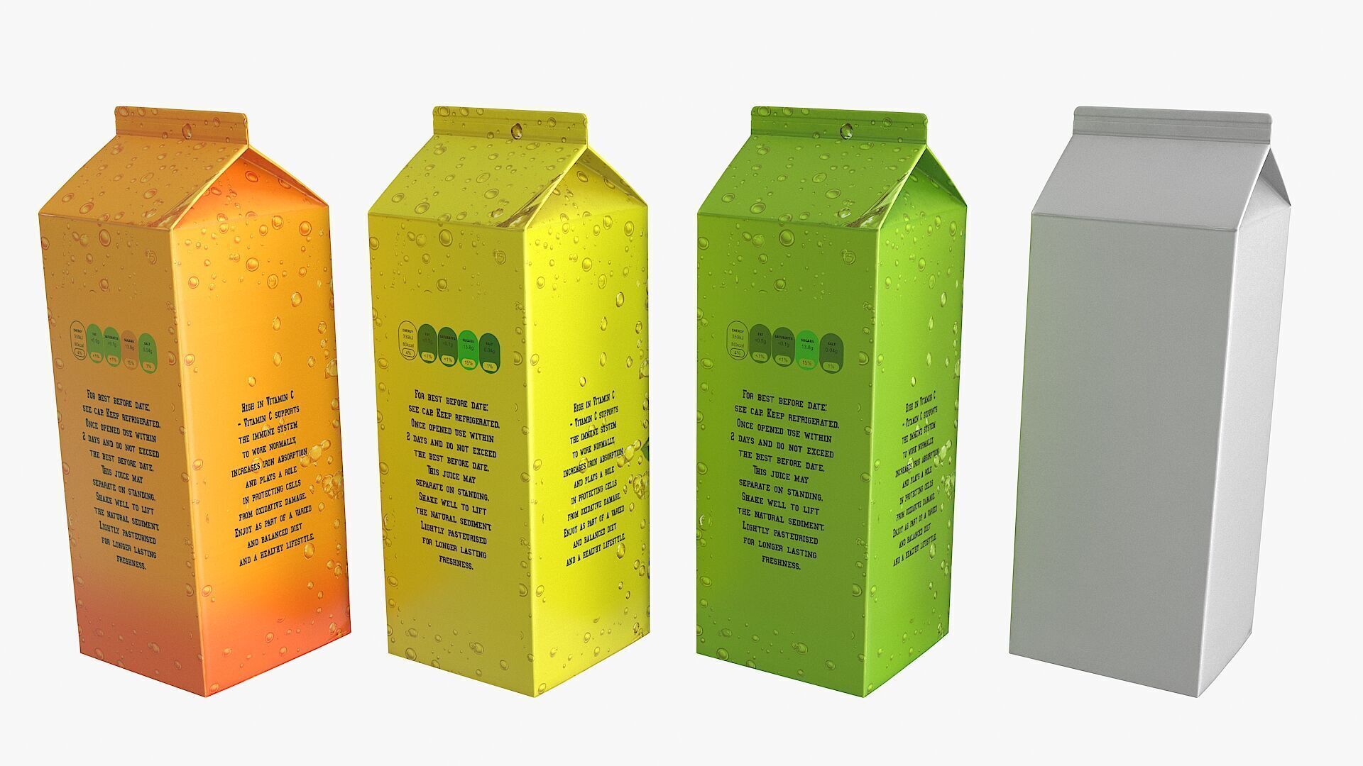 Juice Paper Box Packaging Low-poly 3D model_7