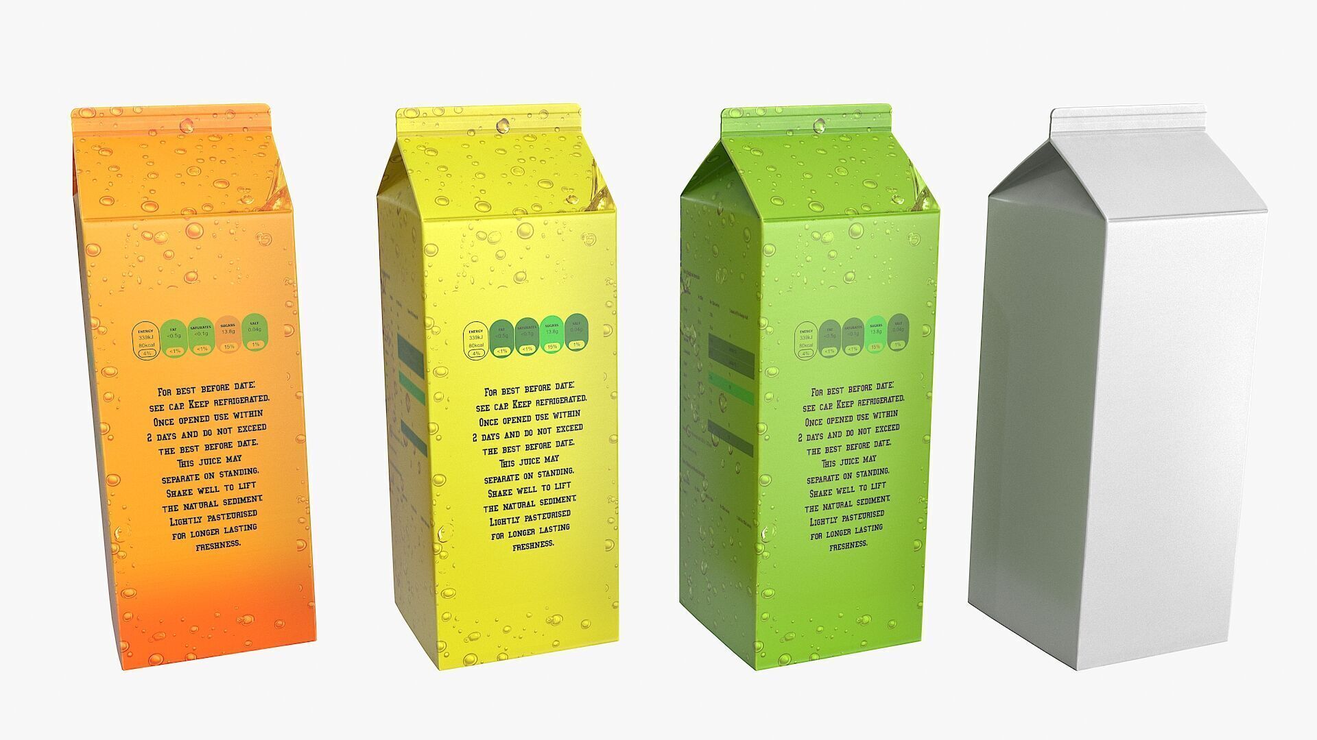 Juice Paper Box Packaging Low-poly 3D model_8
