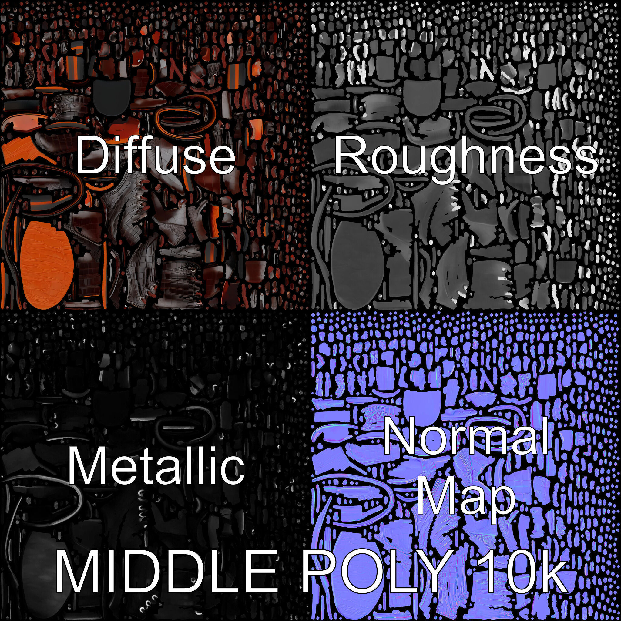 Elegant Crocodile Pattern Leather Boot Model Pack Low-poly 3D model_34