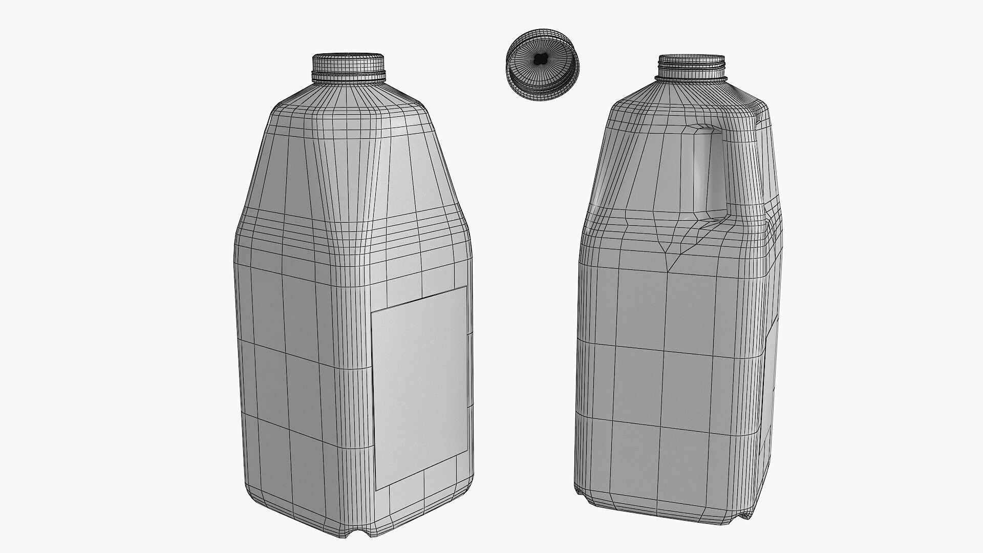 Half Gallon Plastic Jug Low-poly 3D model_16