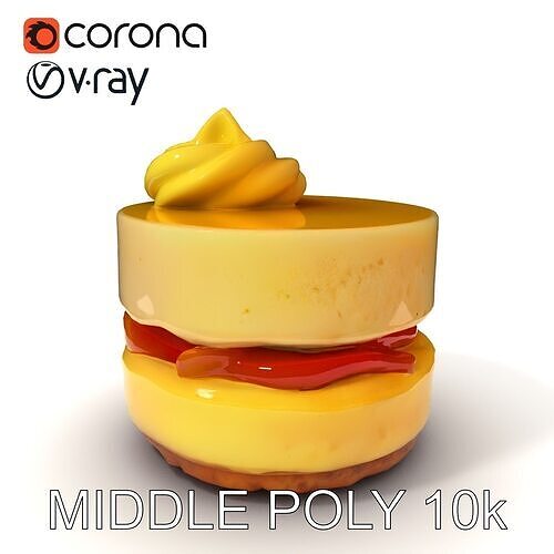 Gourmet Dessert Stack Unique Realistic Model Pack Low-poly 3D model 7