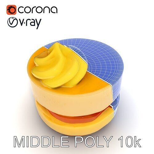 Gourmet Dessert Stack Unique Realistic Model Pack Low-poly 3D model 5