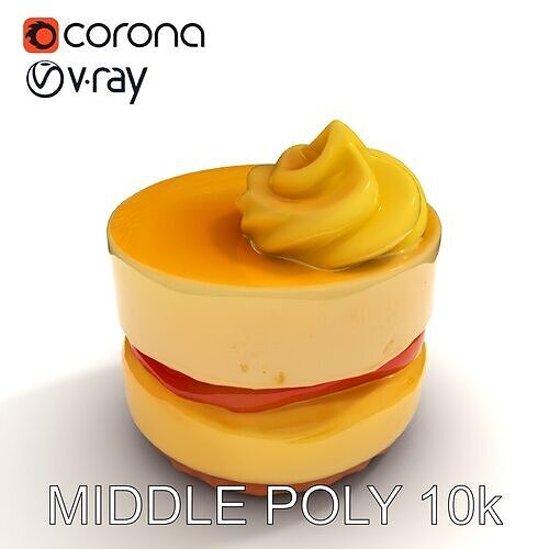 Gourmet Dessert Stack Unique Realistic Model Pack Low-poly 3D model 2