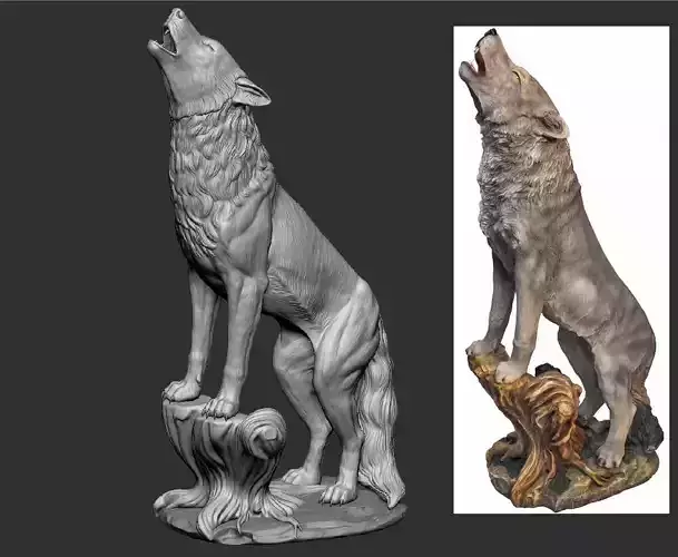 Howling Wolf  Digital Sculpture