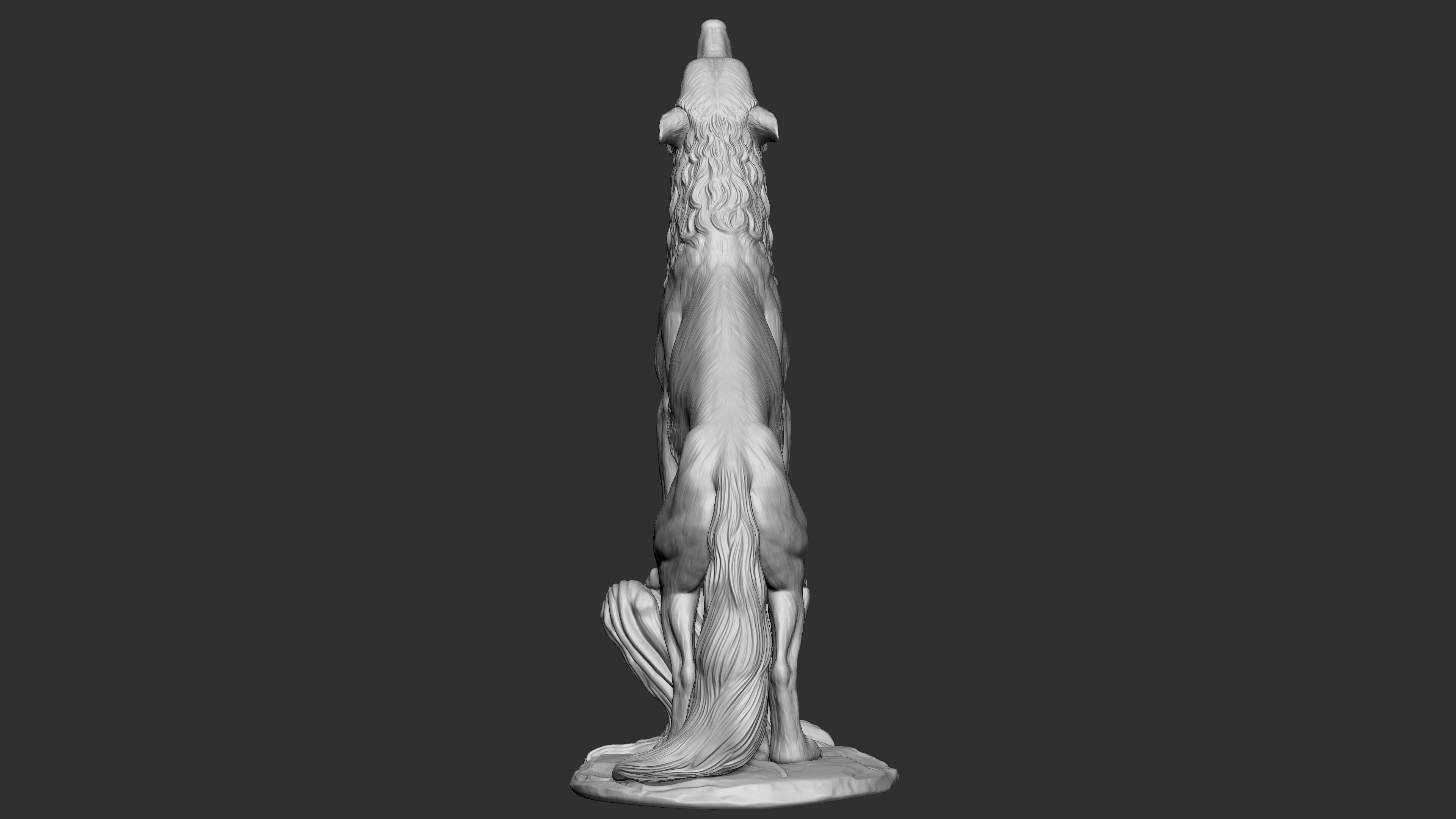 Howling Wolf  Digital Sculpture 3D print model_5