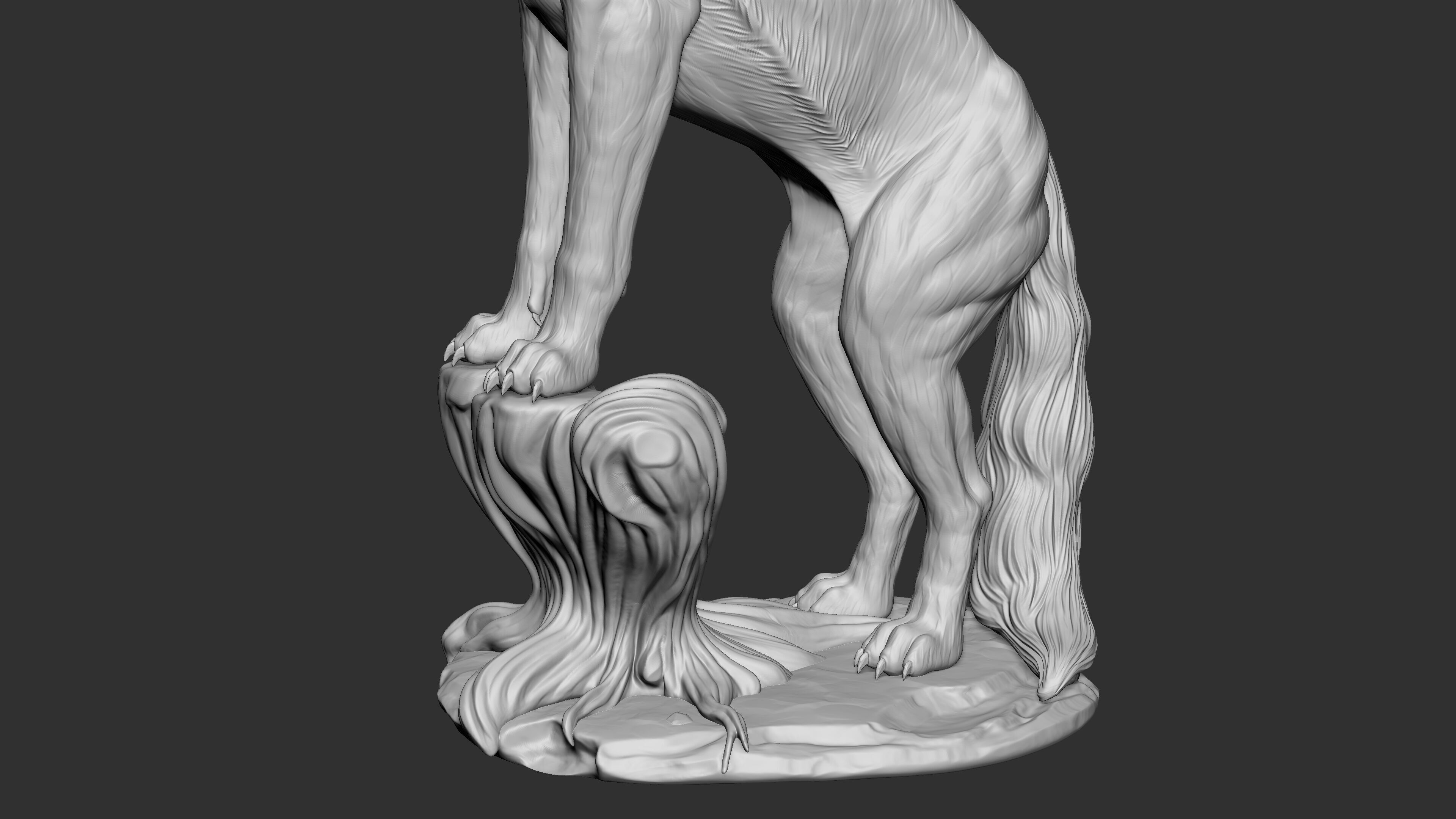 Howling Wolf  Digital Sculpture 3D print model_3