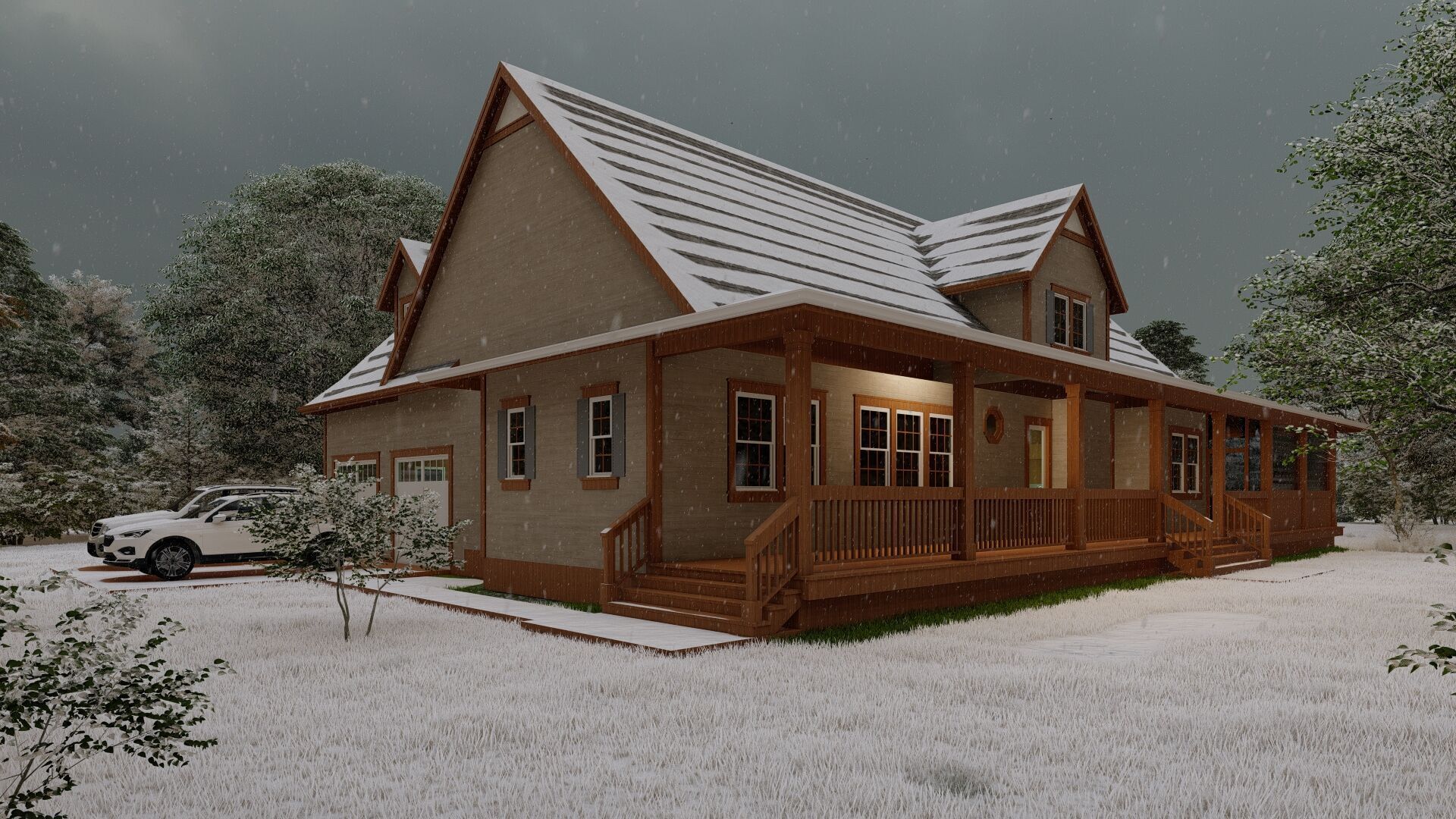 Casa Scene-villa-modern house 3D model_4