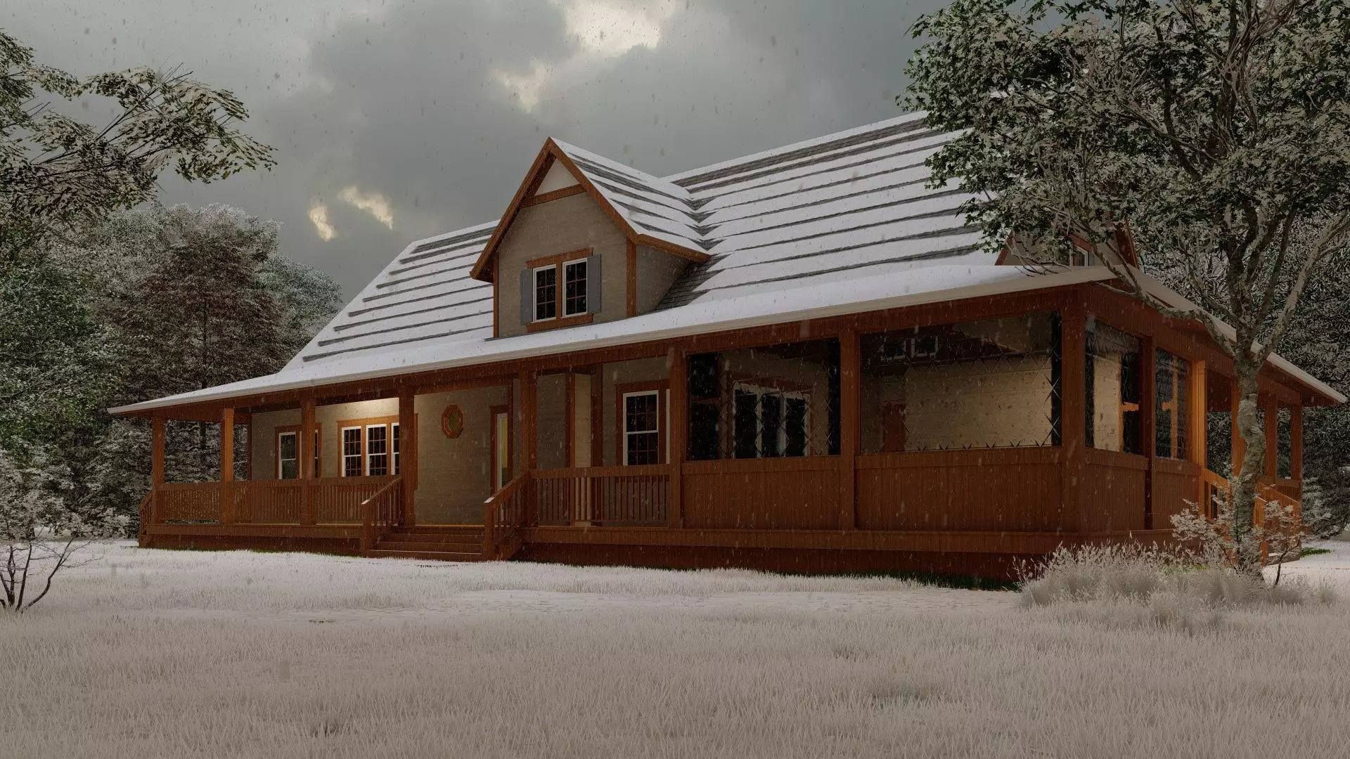 Casa Scene-villa-modern house 3D model_0