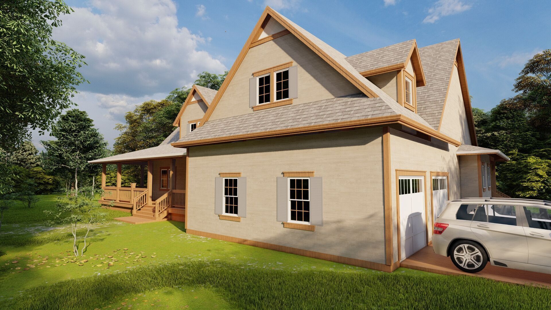 Casa Scene-villa-modern house 3D model_8