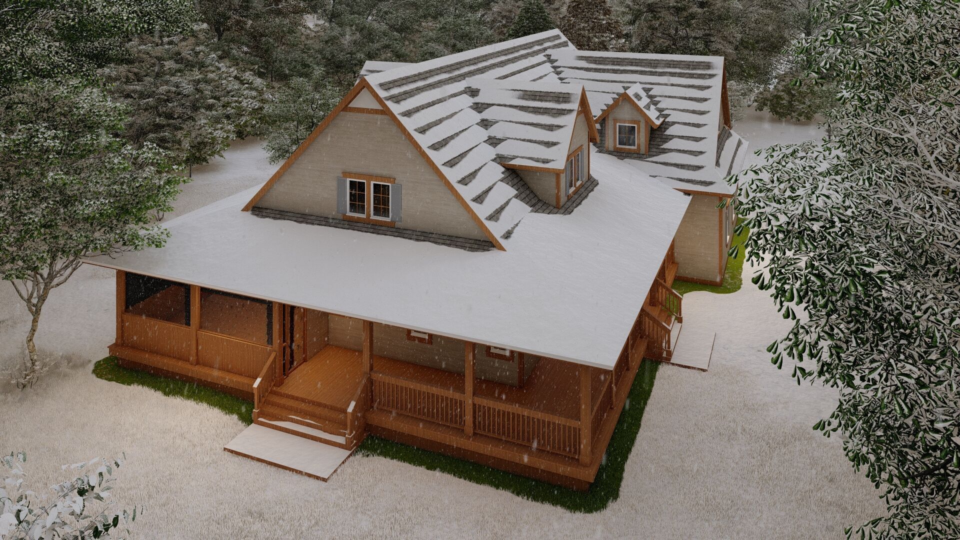 Casa Scene-villa-modern house 3D model_16