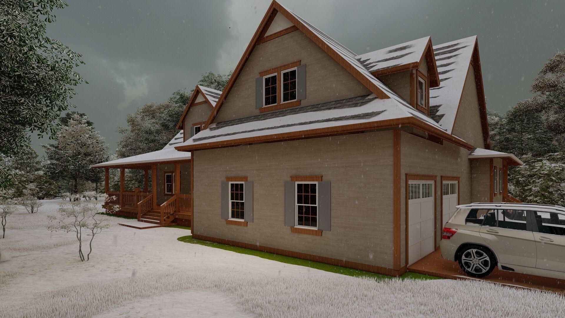 Casa Scene-villa-modern house 3D model_13