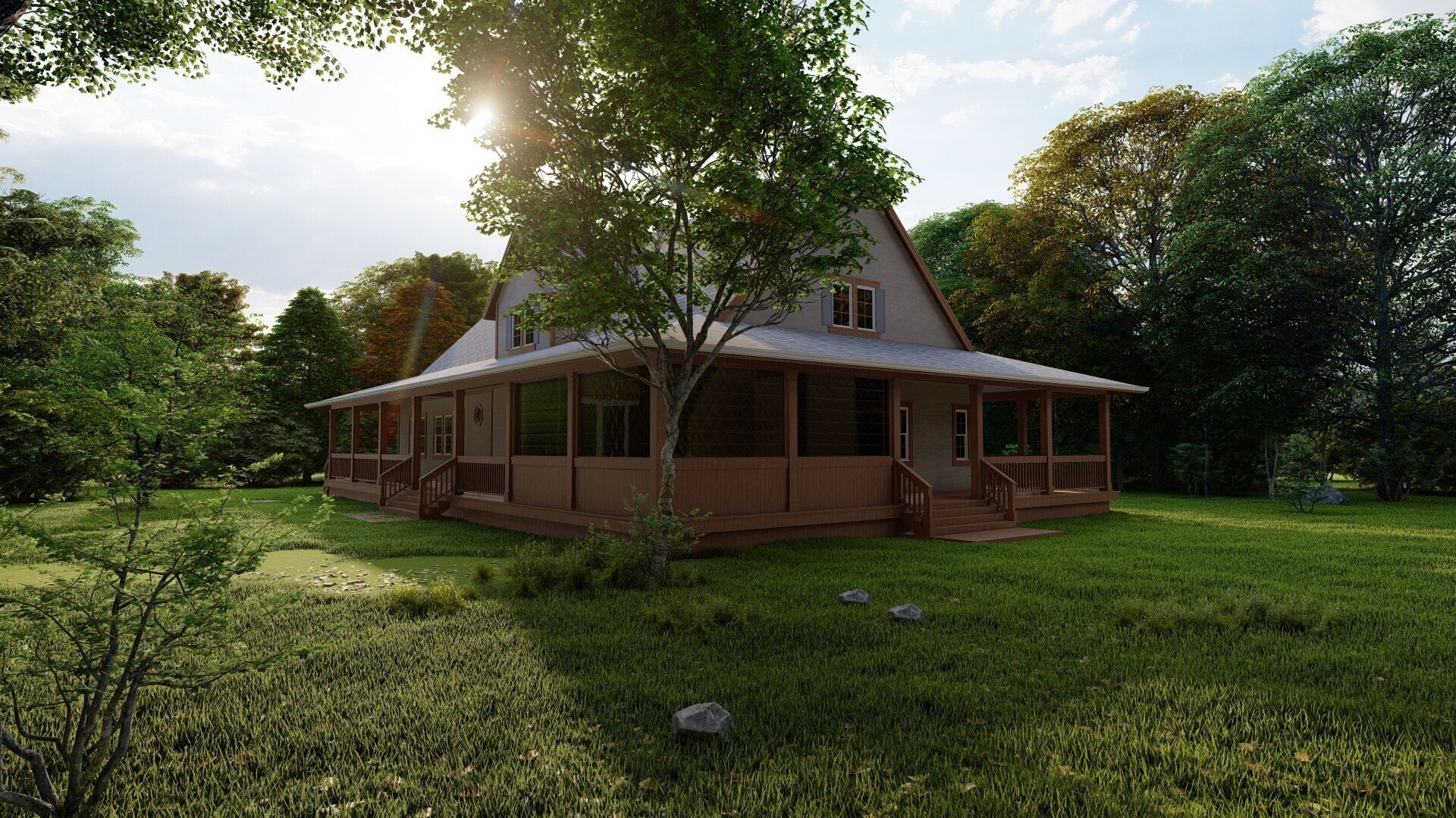 Casa Scene-villa-modern house 3D model_14