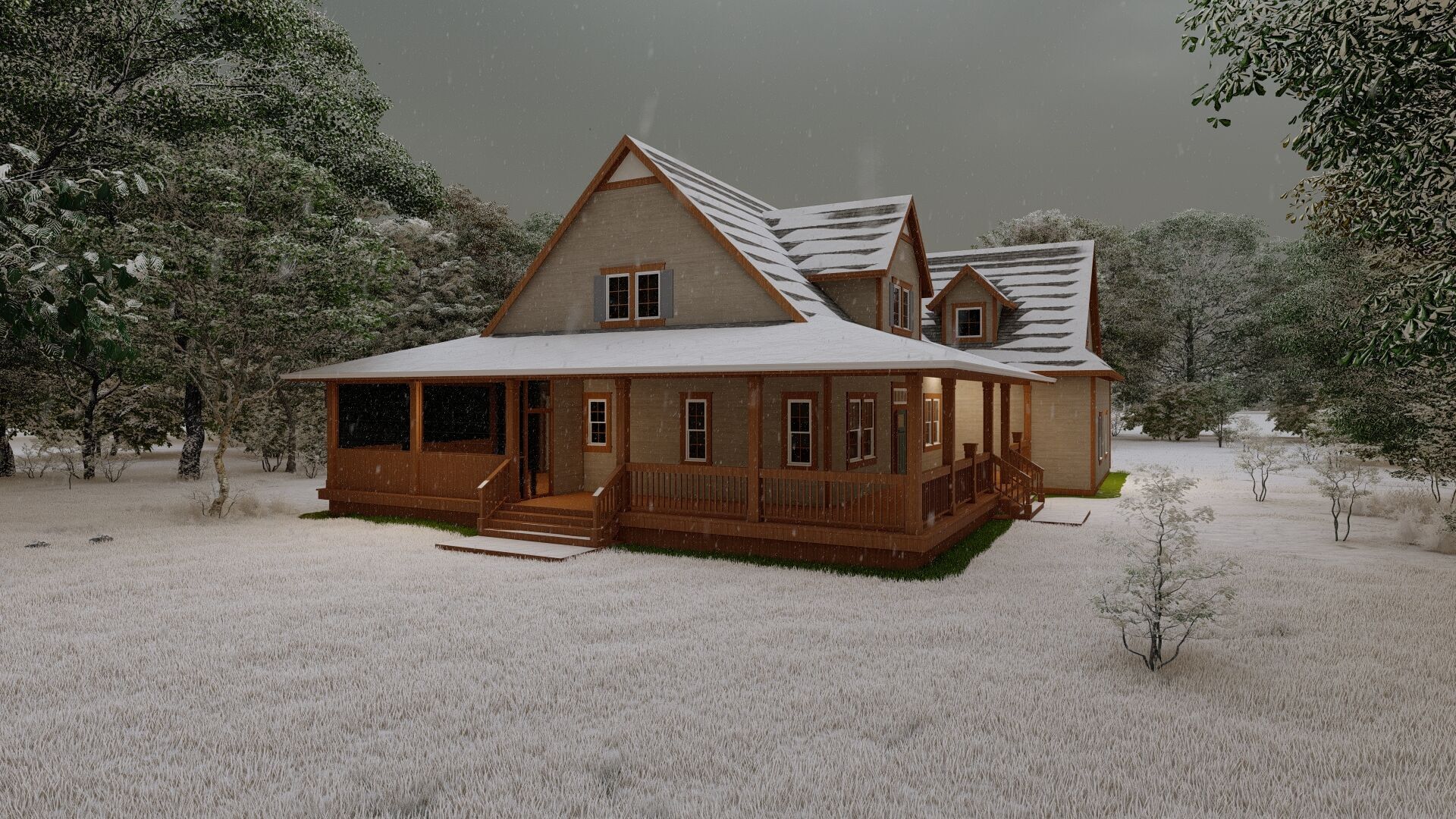 Casa Scene-villa-modern house 3D model_19