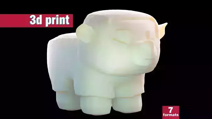 Minecraft-Inspired Stylized Sheep 3D print model