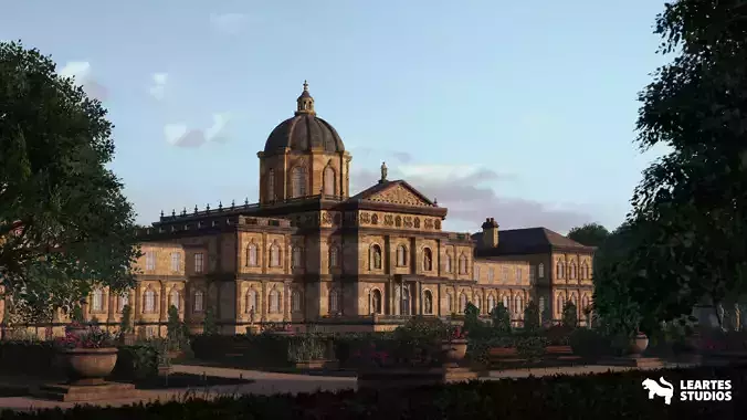 Modular English Mansion Environment Low-poly 3D model