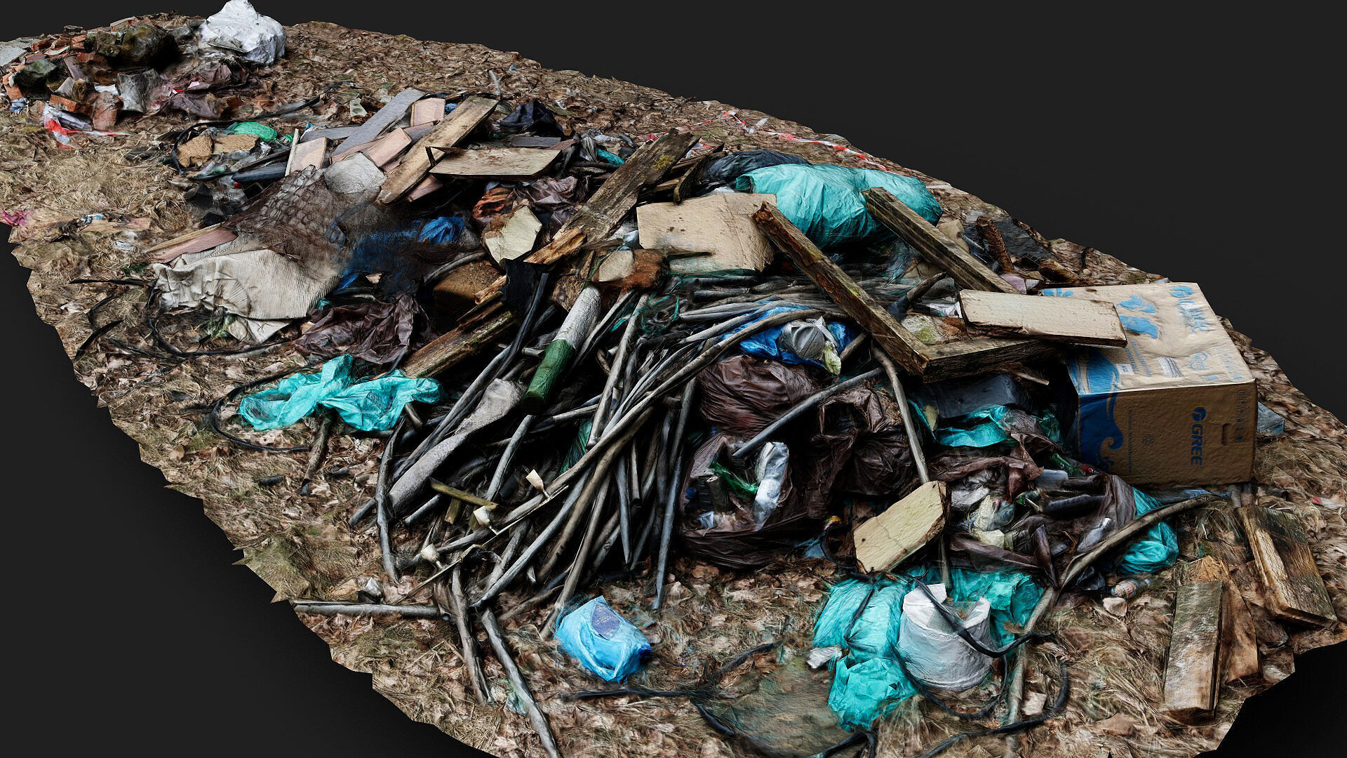 garbage pile mixed trash PBR photogrammetry Low-poly 3D model_4