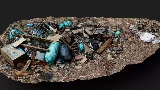 garbage pile mixed trash PBR photogrammetry