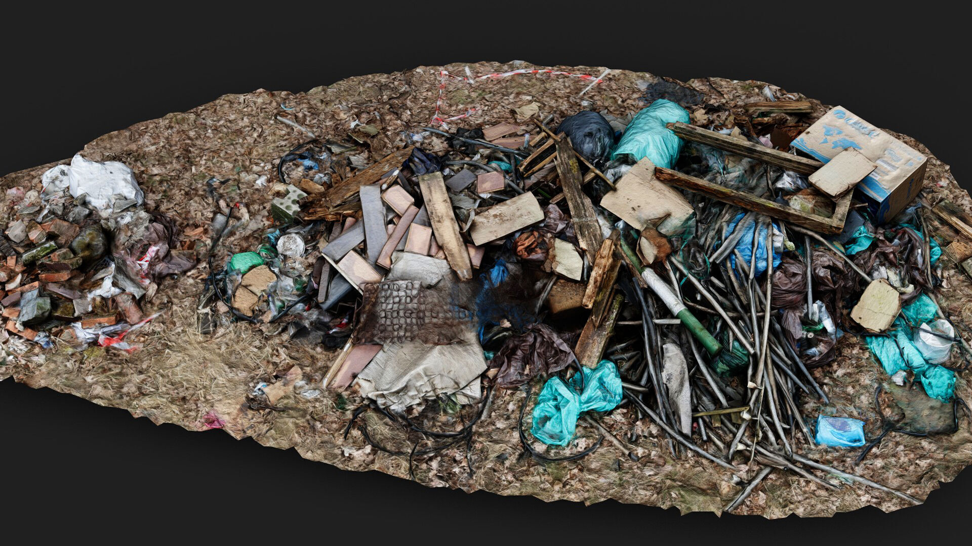 garbage pile mixed trash PBR photogrammetry Low-poly 3D model_5