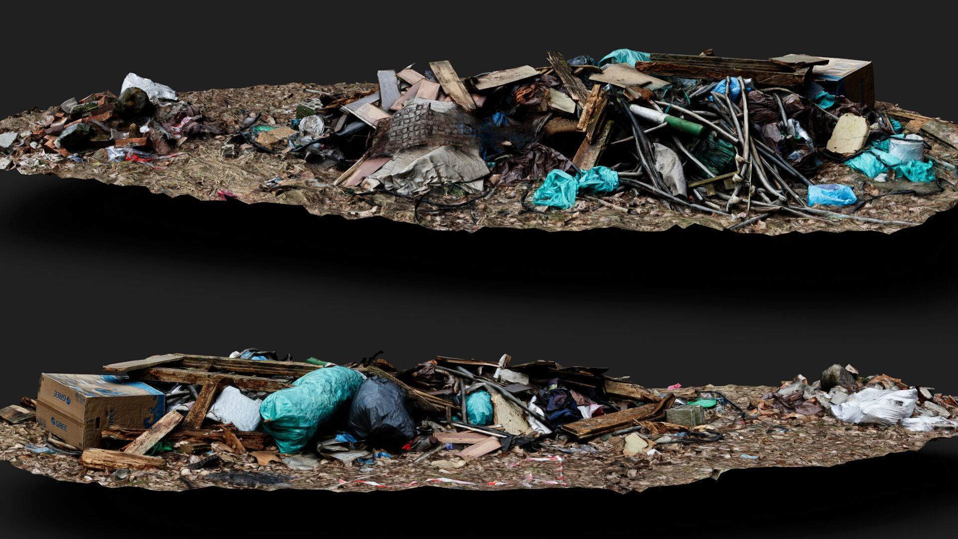 garbage pile mixed trash PBR photogrammetry Low-poly 3D model_2