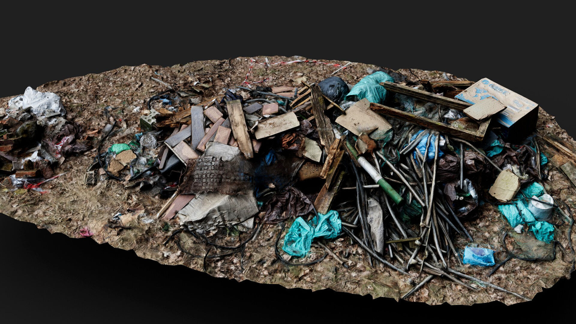 garbage pile mixed trash PBR photogrammetry Low-poly 3D model_1
