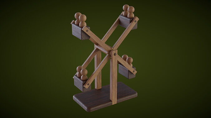 Wooden Ferris Wheel Toy 3D model