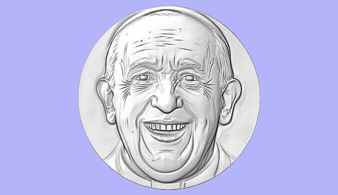 POPE FRANCIS BAS RELIEF 3D model