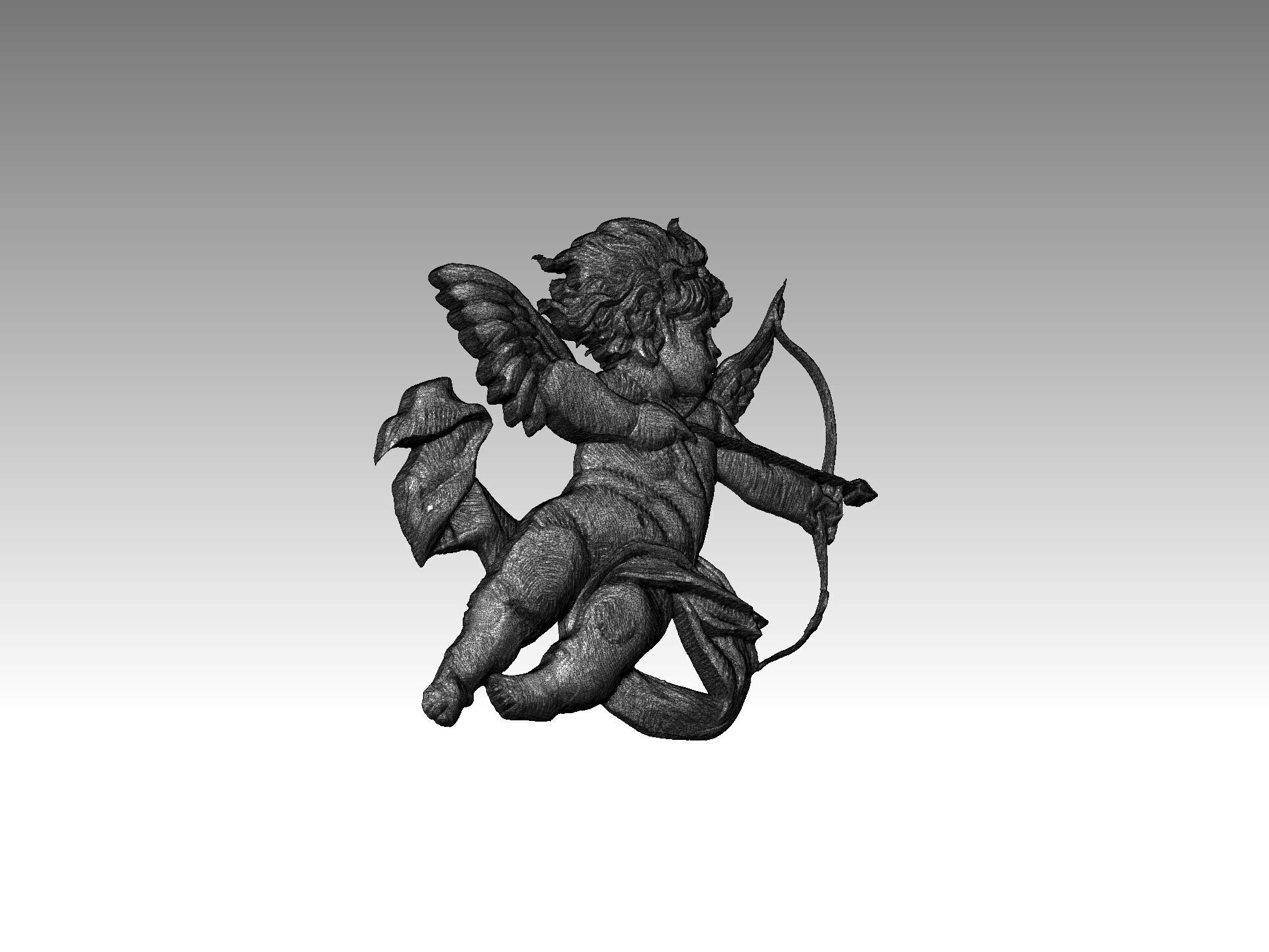 angel boy statue relief 3D print model_6