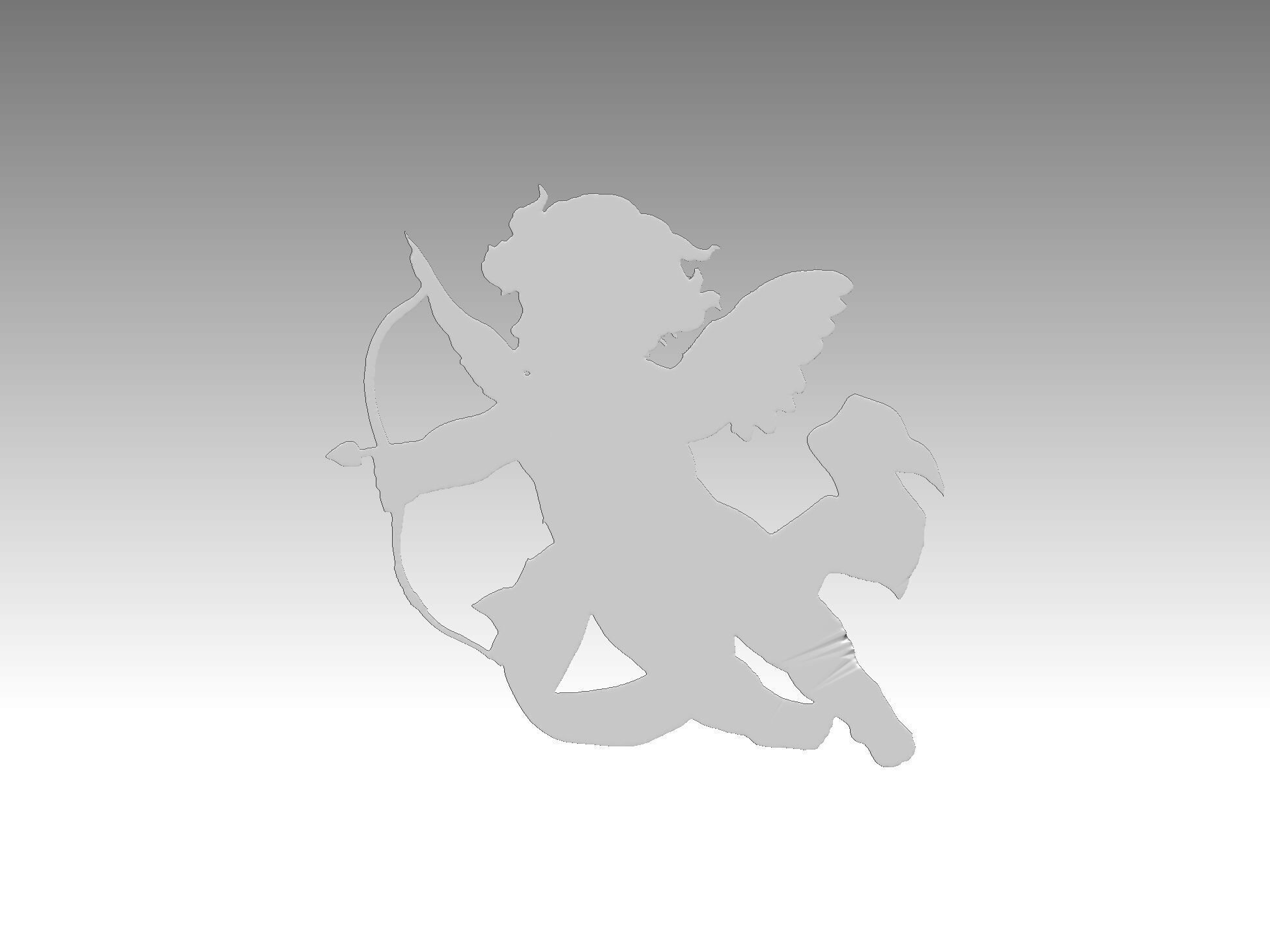 angel boy statue relief 3D print model_2