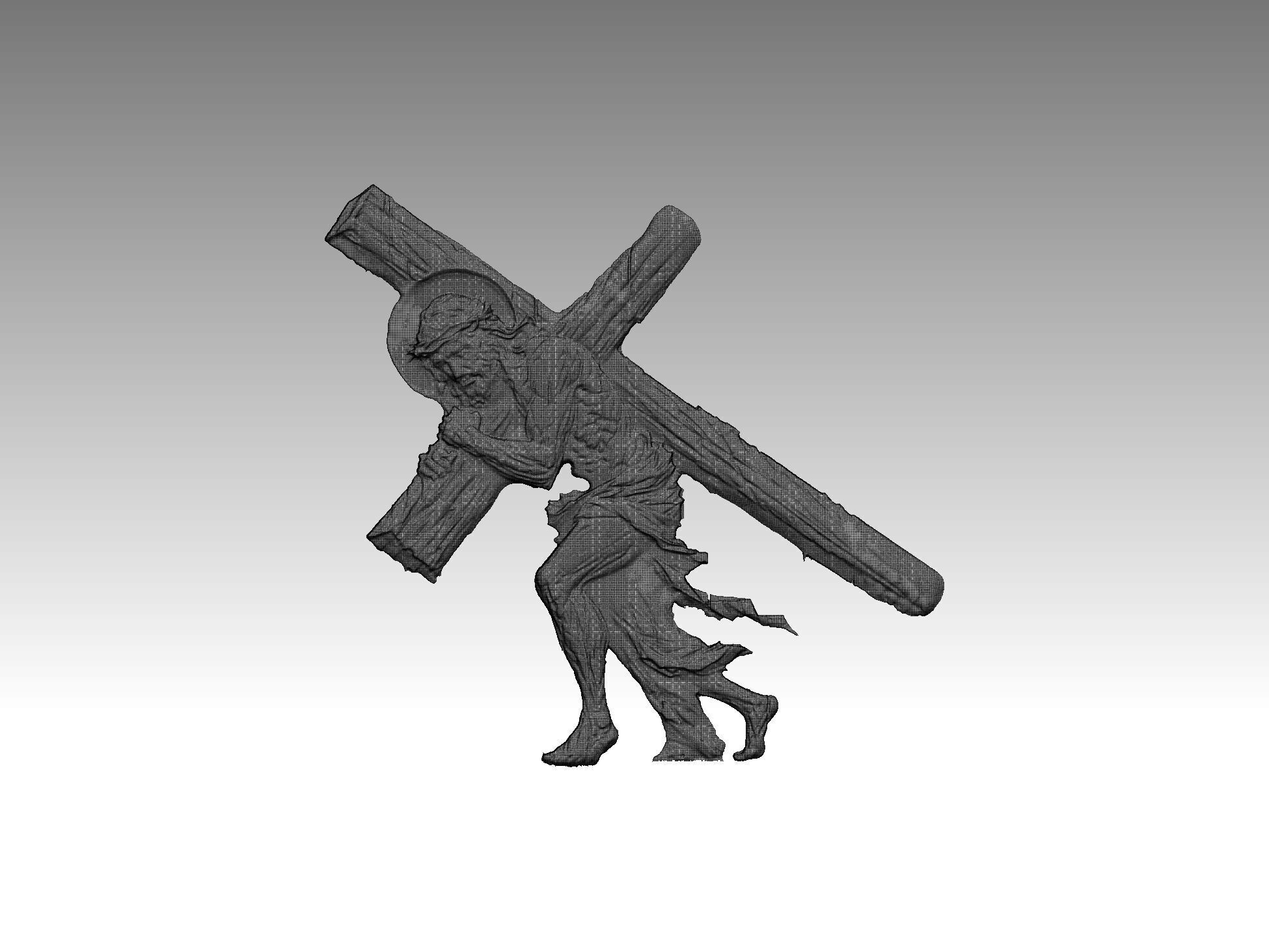 cross jesus christ man statue 3D print model_5