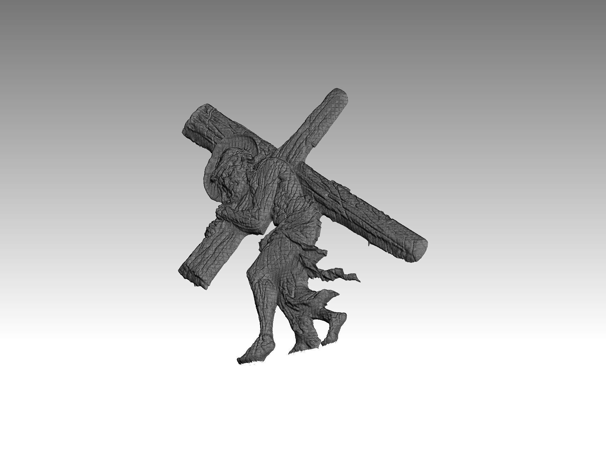 cross jesus christ man statue 3D print model_6
