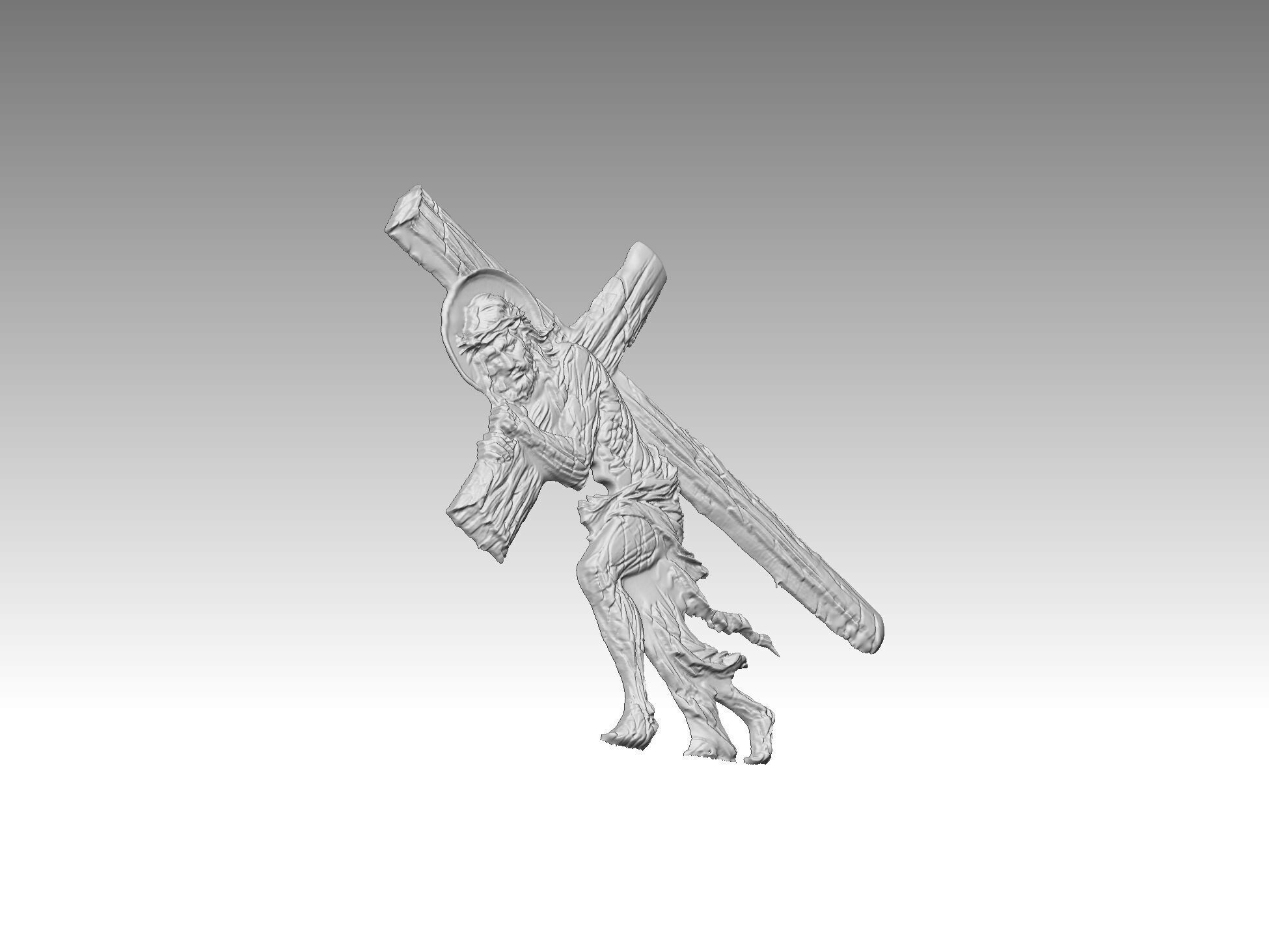 cross jesus christ man statue 3D print model_3