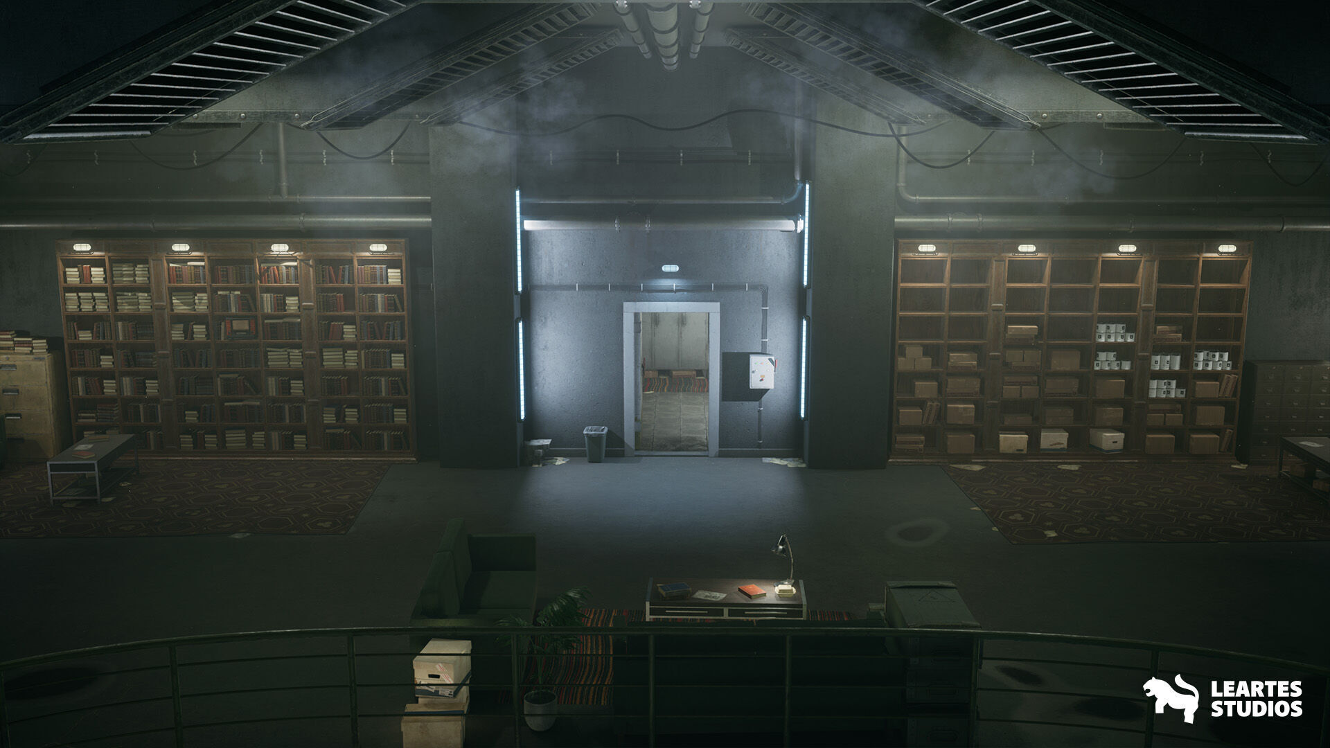 Cold War Underground Bunker Environment Low-poly 3D model_7