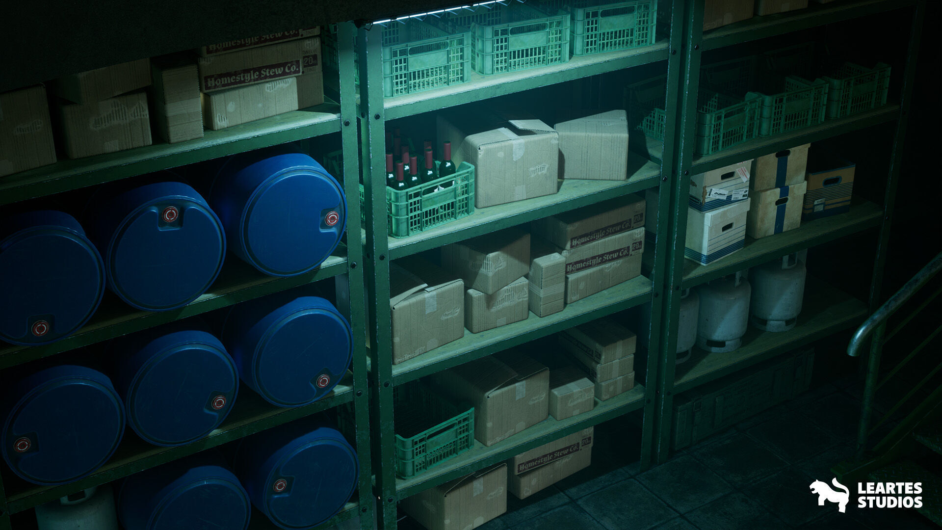 Cold War Underground Bunker Environment Low-poly 3D model_14